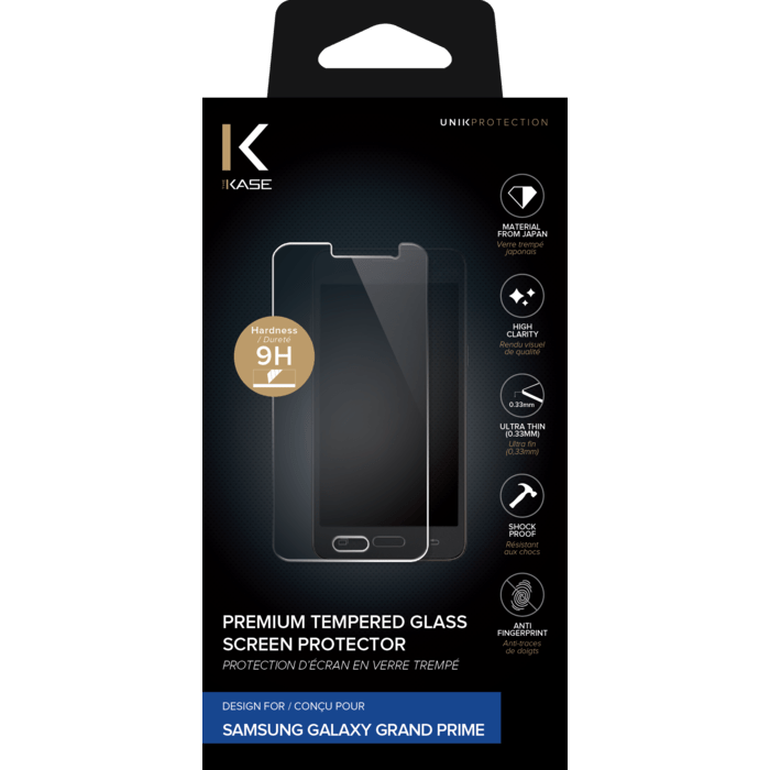 Protection d'&eacute;cran premium en verre tremp&eacute; pour Samsung Galaxy Grand Prime G530, Transparent