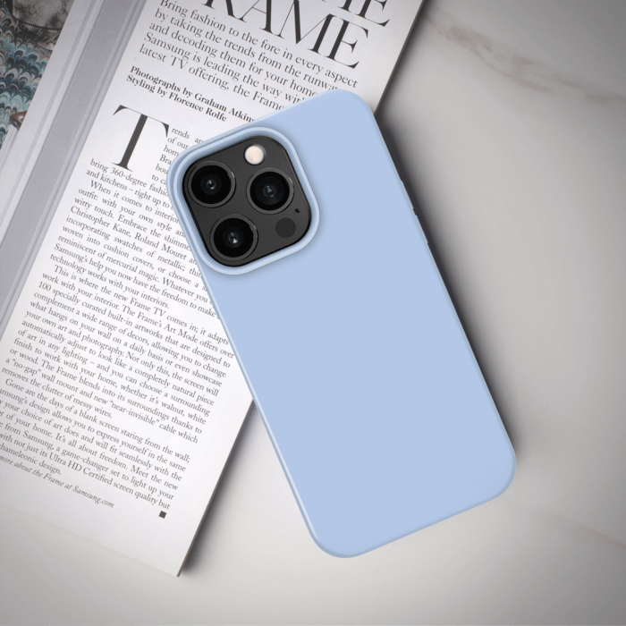 Coque antichoc en gel de silicone doux pour Apple iPhone 13 Pro, Bleu Lilas