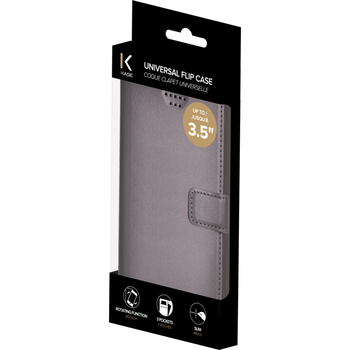 Coque clapet Universelle pour Smartphone (jusqu &agrave; 3.5 pouce), Gris anthracite