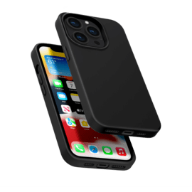 Anti-Shock Soft Gel Silicone Case for Apple iPhone 13 Pro, Satin Black