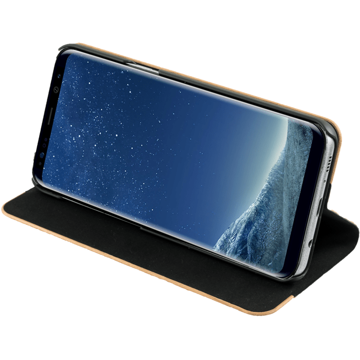 Coque Clapet pour Samsung Galaxy S8+, Marron & Bois De Cerisier Naturel