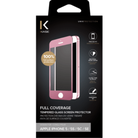 Protection d'écran en verre trempé (100% de surface couverte) pour iPhone 5/5s/SE, Or rose
