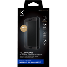 Protection d'&eacute;cran en verre tremp&eacute; (100% de surface couverte) pour Samsung Galaxy A5 (2017), Noir