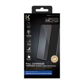 Protection d'écran en verre trempé (60% verre trempé recyclé) pour Samsung Galaxy S23 FE 5G/ A54 5G 2023, Noir