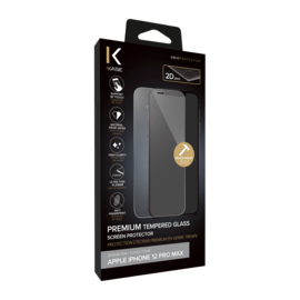 Protection d'&eacute;cran premium en verre tremp&eacute; pour Apple iPhone 12 Pro Max, Transparent