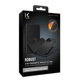 Etui & Coque robuste magn&eacute;tique 2-en-1 pour Apple iPhone 13 Pro Max, Noir Onyx
