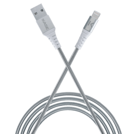 Lightning® cavo MFi certificato Apple / USB in carica / sincronizzazione in acciaio inossidabile ultra-solido (1M), argento