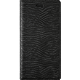 Diarycase Coque clapet en cuir v&eacute;ritable avec support aimant&eacute; pour Samsung Galaxy S8+, Noir L&eacute;zard