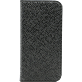 Étui portefeuille en cuir véritable pour Samsung Galaxy S6, cuir de Veau Shrunken Noir