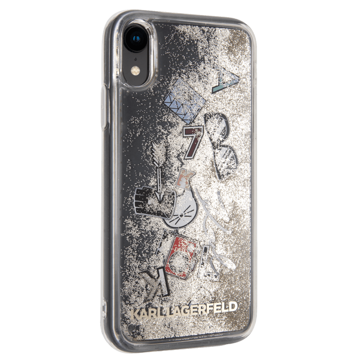 Karl Lagerfeld Iconic Bling Bling Coque paillet&eacute;e pour Apple iPhone XR, Or