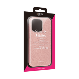 Coque slim&nbsp;paillet&eacute;e &eacute;tincelante pour Apple iPhone 13 Pro, Or Rose