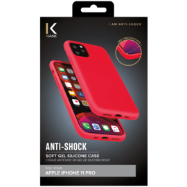 Custodia in silicone gel anti-shock per Apple iPhone 11 Pro, rosso fuoco