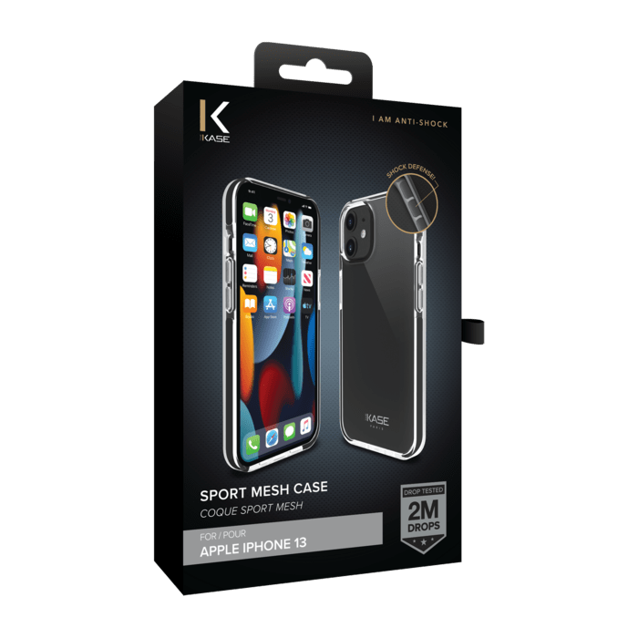 Coque Sport mesh pour Apple iPhone 13, Noir de jais