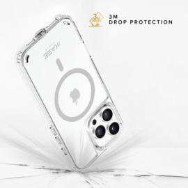 Coque antibact&eacute;rienne antichoc magn&eacute;tique invisible Fabriqu&eacute; Avec du 75% Plastique Recycl&eacute; pour Apple iPhone 16 Pro Max, Transparente