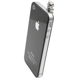 Jack Plug bijoux, Ourson avec n&oelig;ud en strass, Platine