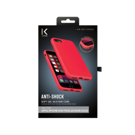 Coque antichoc en gel de silicone doux pour Apple iPhone 7/8/SE 2020/SE 2022, Rouge Ardent