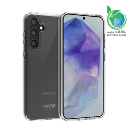 Coque hybride invisible fabriquée à 83 % de plastique recyclé pour Samsung Galaxy A55 5G 2024, transparente