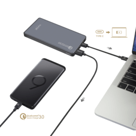 Batterie Externe PowerHouse Ultra Slim GEN 2.0 10 000mAh (37Wh), Gris Sidéral