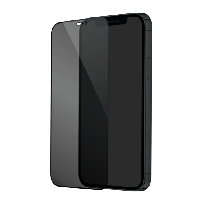 Protection d'&eacute;cran Priv&eacute;e en verre tremp&eacute; (100% de surface couverte) pour Apple iPhone 12 Pro Max, Noir