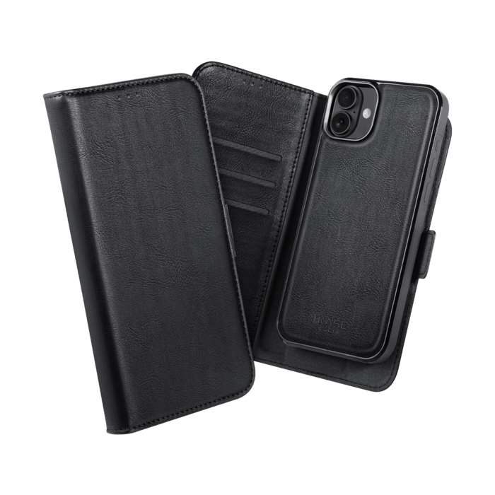 Etui & Coque robuste magn&eacute;tique 2-en-1 pour Apple iPhone 16, Noir Onyx