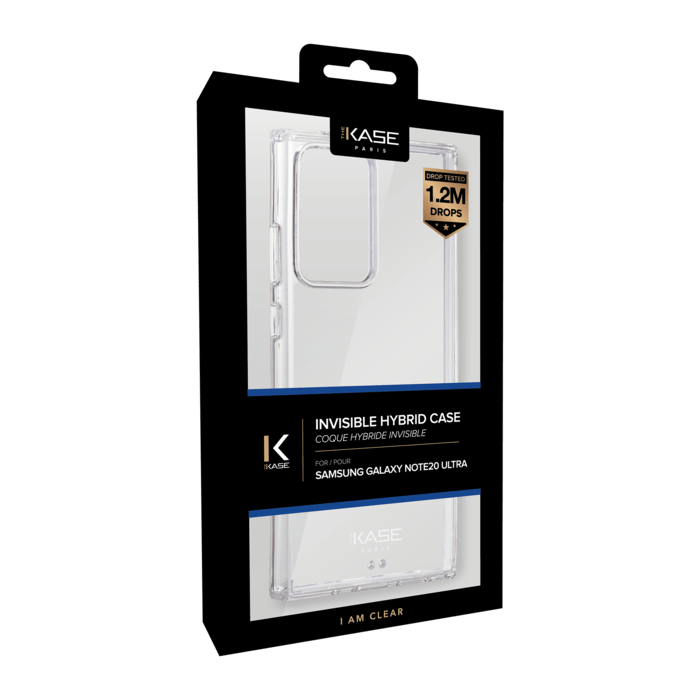 Coque hybride invisible pour Samsung Galaxy Note20 Ultra, Transparente