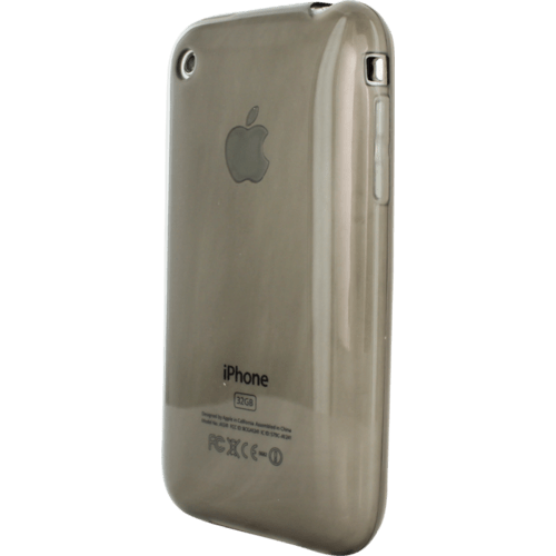 Coque pour Apple iPhone 3/3GS, silicone Gris Transparent