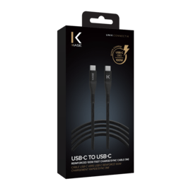 C&acirc;ble USB-C vers USB-C renforc&eacute; 100W chargement rapide/Sync (1M)