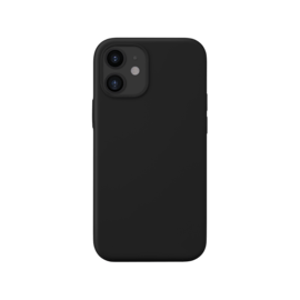 Coque antichoc en gel de silicone doux pour Apple iPhone 12 mini, Noir Satin