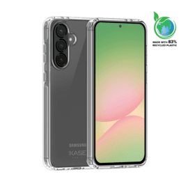 Coque hybride invisible fabriqu&eacute; avec 83% de plastique recycl&eacute; pour Samsung Galaxy A57 5G, Transparente