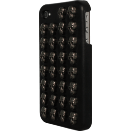 Coque pour Apple iPhone 4/4S, Noir cloutée Têtes de mort
