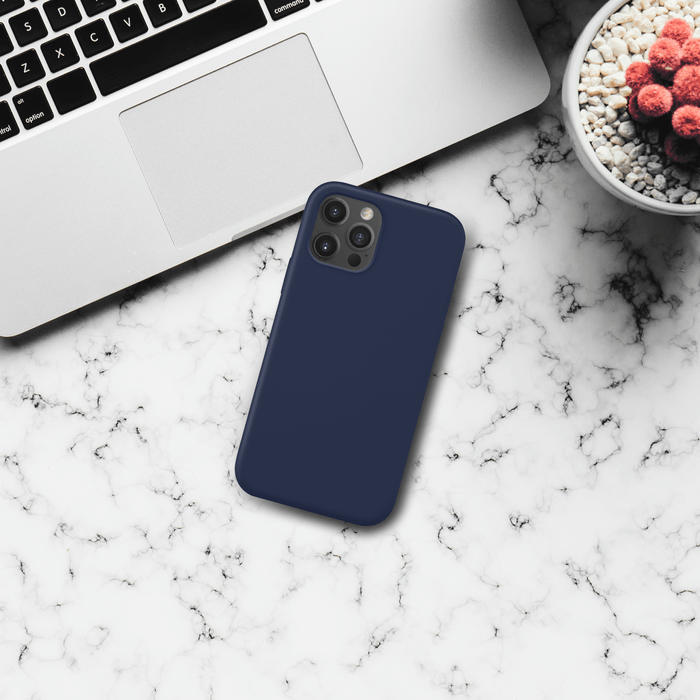 Coque antichoc en gel de silicone doux pour Apple 12 Pro Max, Bleu Oxford