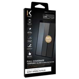 Protection d'écran en verre trempé (100% de surface couverte) pour Sony Xperia 10 Plus, Noir