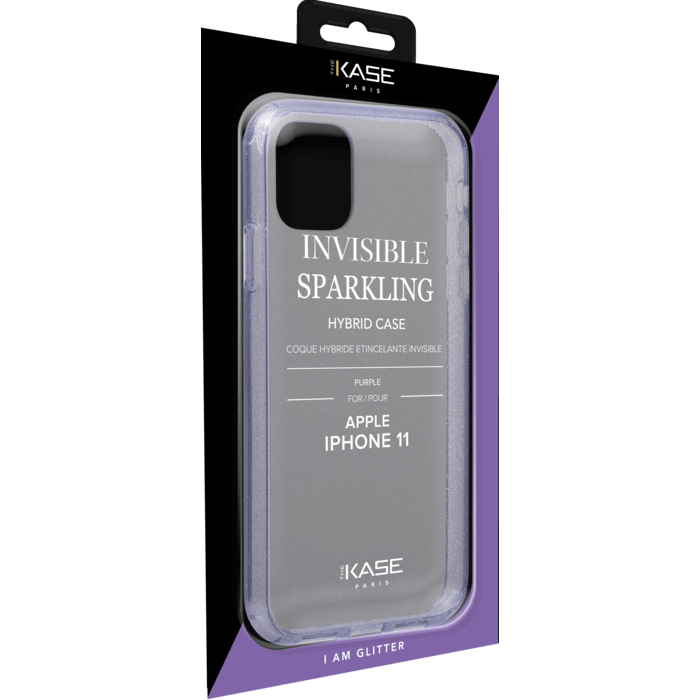 Coque hybride &eacute;tincelante invisible pour iPhone Apple 11, Violet