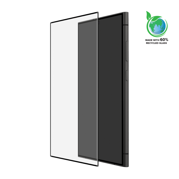 Protection d'&eacute;cran en verre tremp&eacute; (60% verre tremp&eacute; recycl&eacute;) pour Samsung Galaxy S24 Ultra 5G, Noir