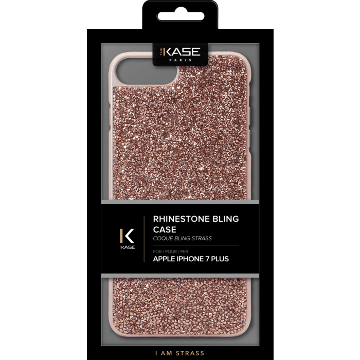 Étui en strass Bling pour Apple iPhone 6 Plus / 6s Plus / 7 Plus / 8 Plus, Rose Gold