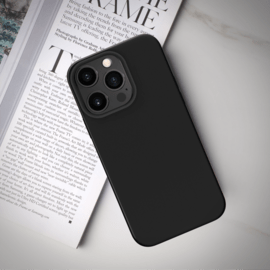 Coque antichoc en gel de silicone doux pour Apple iPhone 13 Pro Max, Noir satin