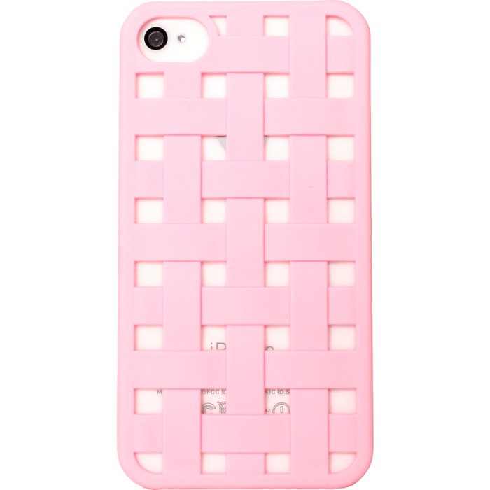 Coque pour Apple iPhone 4/4S, quadrillée Rose Pale