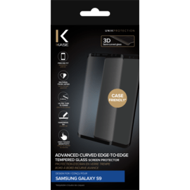 Protection d'écran en verre trempé Bord à Bord Incurvé avancé pour Samsung Galaxy S9, Noir
