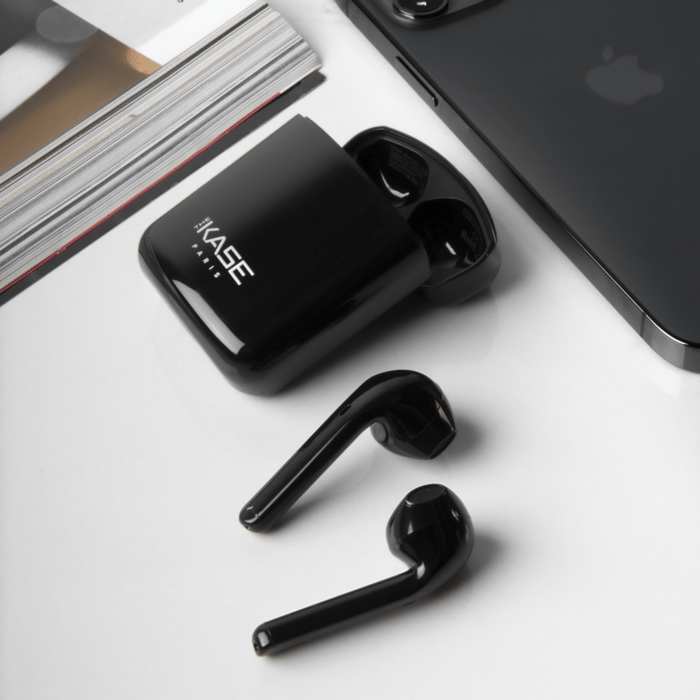 &Eacute;couteurs sans fil Sonik Lite On-Ear avec bo&icirc;tier de chargement, Noir de jais