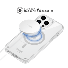 Coque antibact&eacute;rienne antichoc magn&eacute;tique invisible Fabriqu&eacute; Avec du 75% Plastique Recycl&eacute; pour Apple iPhone 15 Pro Max, Transparente