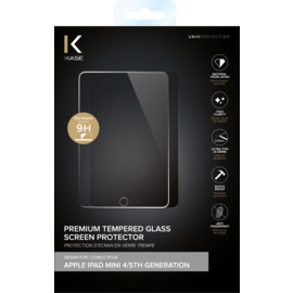 Protection d'&eacute;cran premium en verre tremp&eacute; pour Apple iPad mini 4/5th generation, Transparent