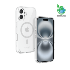 Coque antibactérienne antichoc magnétique invisible Fabriqué Avec du 75% Plastique Recyclé pour Apple iPhone 16, Transparente