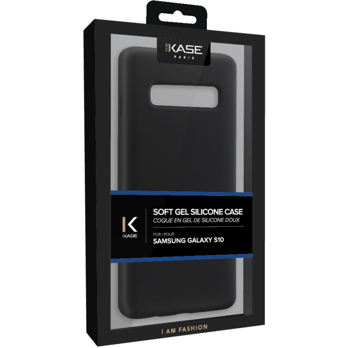 Coque en Gel de Silicone Doux pour Samsung Galaxy S10, Noir satin