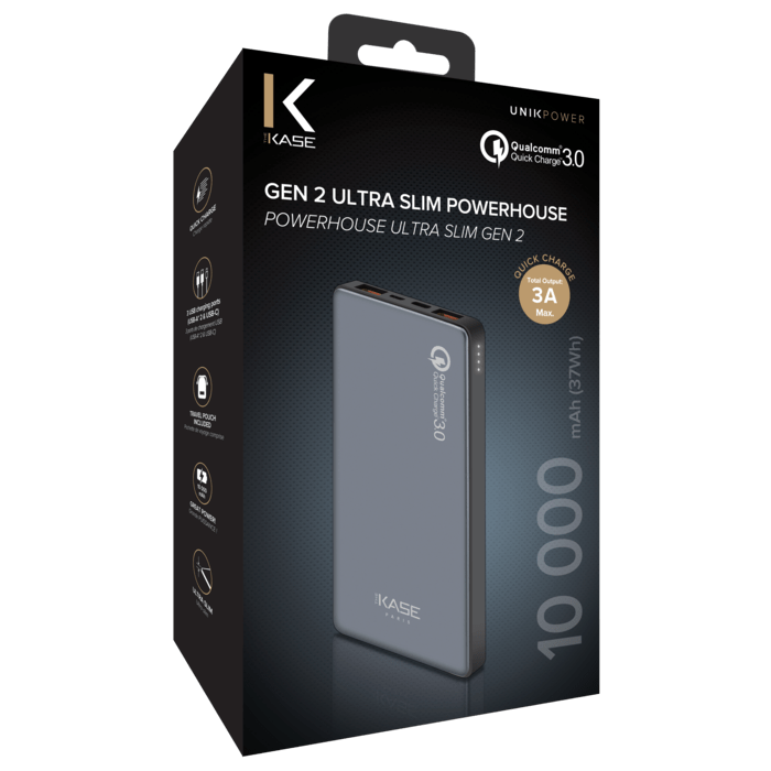 GEN 2.0 Ultra Slim PowerHouse External Battery 10 000mAh (37Wh), Space Grey