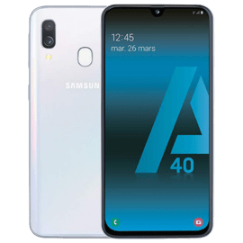 Case Galaxy A40 2019 reconditionn&eacute; 64 Go, Blanc, d&eacute;bloqu&eacute;