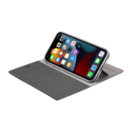 Diarycase 2.0 Coque clapet en cuir v&eacute;ritable avec support aimant&eacute; pour Apple iPhone 13 Pro Max, Minuit Noir