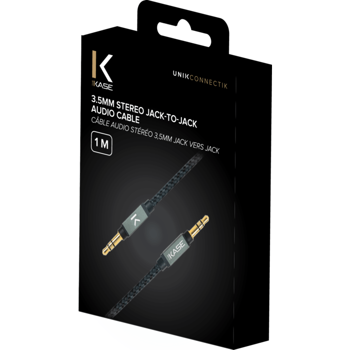 Câble Audio Stereo 3.5mm Jack vers Jack, Argent