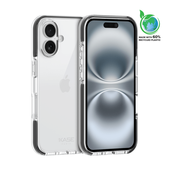 Coque Sport mesh pour 60% de plastique recycl&eacute; Apple iPhone 16, Noir
