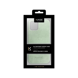 Coque en Su&egrave;de Alcantara pour Apple iPhone 12 mini, Vert Avocat