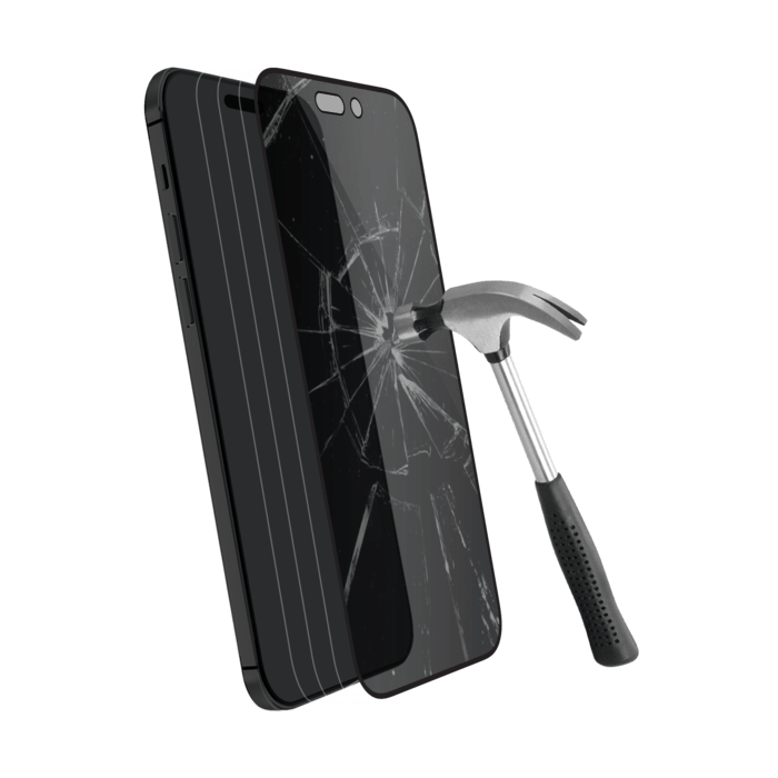 Protection d'&eacute;cran Priv&eacute;e en verre tremp&eacute; (100% de surface couverte) pour Apple iPhone 14 Pro, Noir